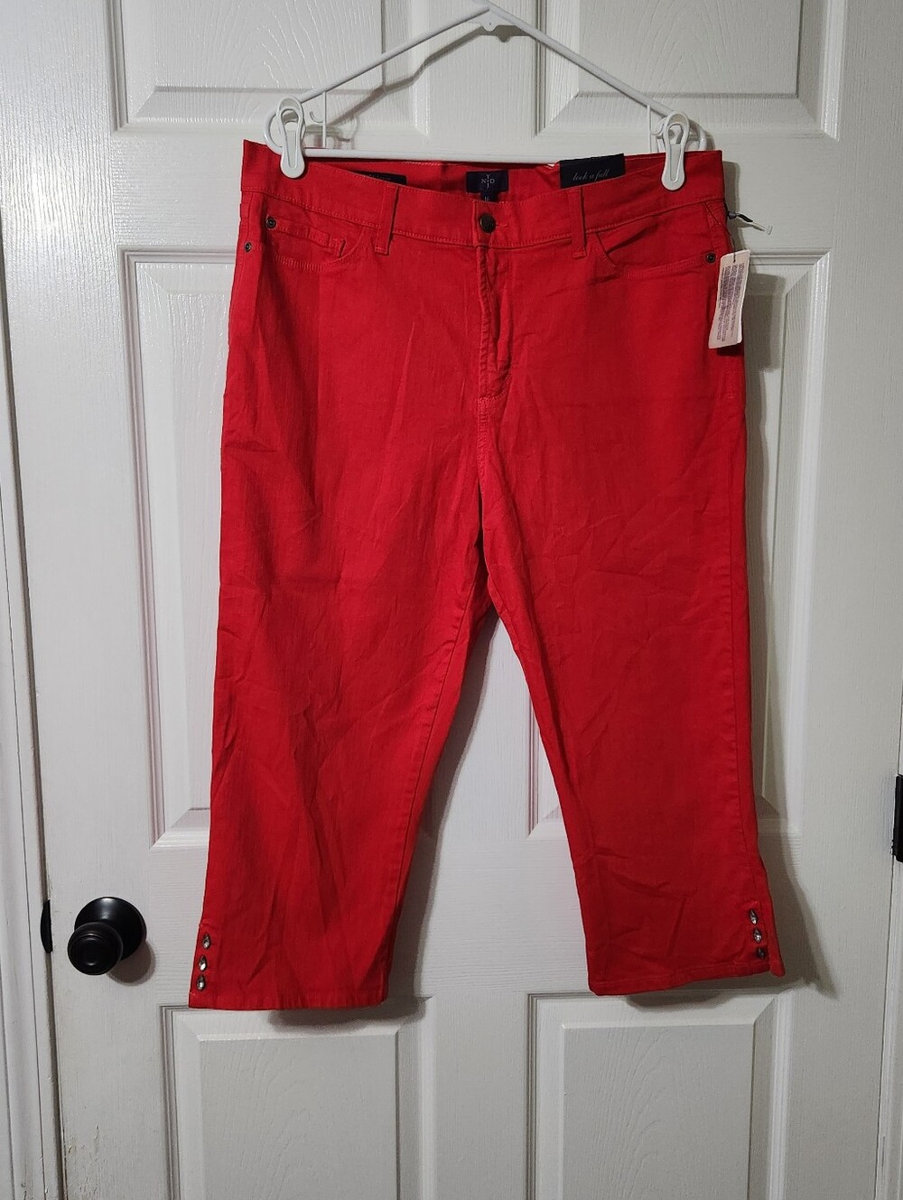 NYDJ Red Slimming Fit Crop Jeans, Size 16, NWT